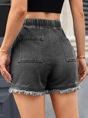 Shorts di jeans a vita alta con coulisse
