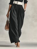 Damen-Jumpsuit mit Revers, einreihig, langen Ärmeln und Gürtel
