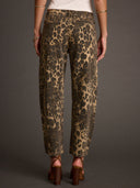 Retro Western Leoparden Barrel Jeans