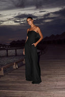 Yıldızlı Gece - Askısız Sırtı Açık Tulum