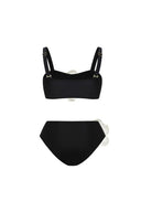 Sexet bikinisæt med halterneck og 3D blomster