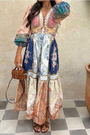 Retro-Kleid im ethnischen Stil mit Print