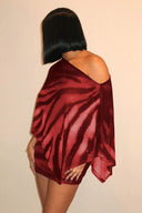 Conjunto de saia transparente com padrão de tigre