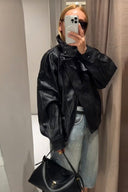 매트 크링클 PU 재킷