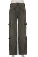 Pantaloni din denim cu buzunare, stil retro stradal
