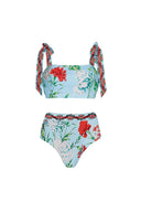 Blondekant bindebånd fransk stil bikini sæt