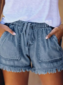 Jeansshorts mit elastischem Bund, lässig