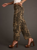 Retro Western Leoparden Barrel Jeans