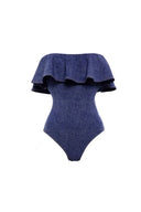 Denim Bandeau Énstyks Badedragt-sæt