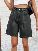 Justerbar Talje Denim Bermuda Shorts