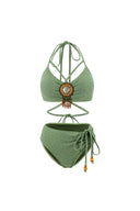 Boho saliegroene bikiniset voor dames