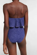 Denim Bandeau Énstyks Badedragt-sæt