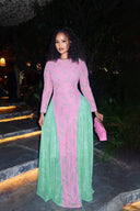 Vestido Maxi Fluído com Estampa Divertida de Lagosta