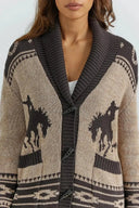 Cardigan con collo a scialle in stile western