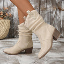 Stivali alla Caviglia Vintage Western con Nappine da Cowboy