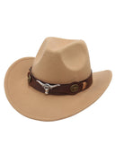 Western cowboyhat med oksehoved-dekoration