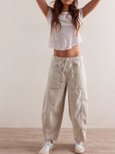 Komfortable boyfriend-jeans med elastik i taljen