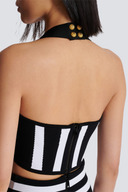 alphosine Neckholder Gestreiftes Strick Rock Set