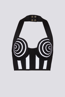 alphosine Neckholder Gestreiftes Strick Rock Set