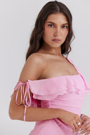 Anissa Off Shoulder Flæse Mini Kjole