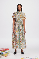 Vestito lungo Anouche a maniche corte con fantasia paisley