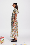 Vestito lungo Anouche a maniche corte con fantasia paisley