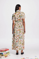 Vestito lungo Anouche a maniche corte con fantasia paisley