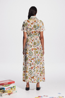 Vestito lungo Anouche a maniche corte con fantasia paisley