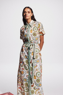 Vestito lungo Anouche a maniche corte con fantasia paisley