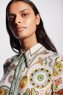 Vestito lungo Anouche a maniche corte con fantasia paisley