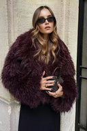 Jacke mit Revers und Pelz