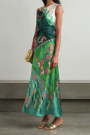 Satin Twist Printet Kjole