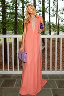 Vestido maxi de resort, solto e sem mangas