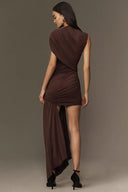 Valencia Noir drapiertes Jersey Minikleid