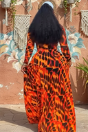 Vestido maxi tie-dye naranja quemado