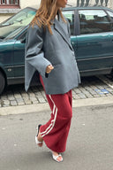 Blazer Oversize con Spacco Laterale Blu Acciaio