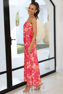 Abito Maxi Miya - Floreale Rosa/Rosso