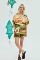 Léocadie Shorts-Set mit kurzem Arm und Sonnenuntergangs-Print