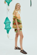 Léocadie Shorts-Set mit kurzem Arm und Sonnenuntergangs-Print