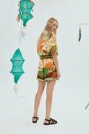 Léocadie Shorts-Set mit kurzem Arm und Sonnenuntergangs-Print