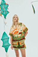 Léocadie Shorts-Set mit kurzem Arm und Sonnenuntergangs-Print