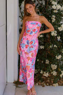 Abito Maxi Miya - Stampa Rosa/Blu