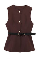 Completo urbano con blazer smanicato e pantaloni