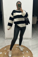 Strikket Crew Neck Casual Sweater