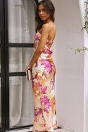 Abito Maxi Miya - Stampa Arancione/Rosa