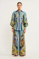 Set pantaloni cu imprimeu floral și mâneci bufante Félice