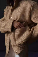 Jacke mit kleinen Pailletten und Stehkragen