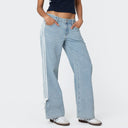 Low Waist lockere Jeans mit seitlichen Streifen und Schleife, weit geschnitten