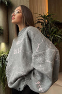 Oversize Streetwear Poškozený Svetr