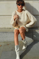 Strikket Crew Neck Casual Sweater
